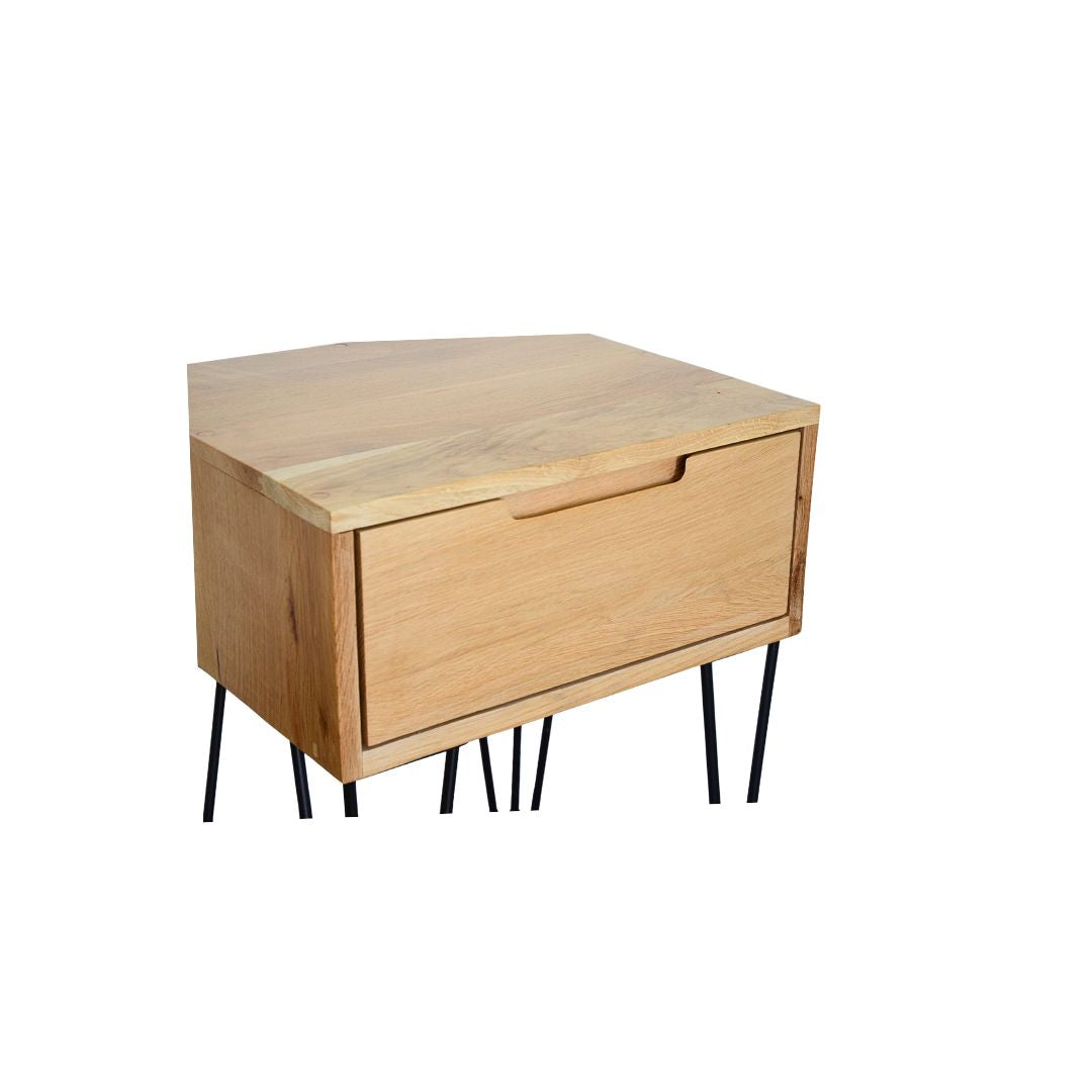 Bedside table One drawer Hairpin legs