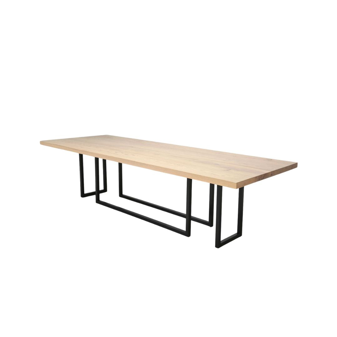 Live Edge Dining Table - 4 Block Steel Legs