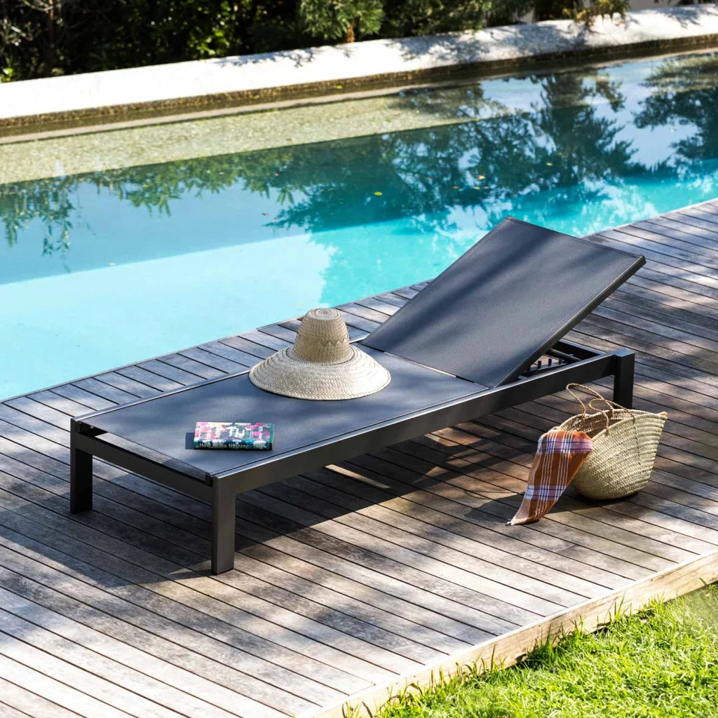 Dark Grey Sun Lounger
