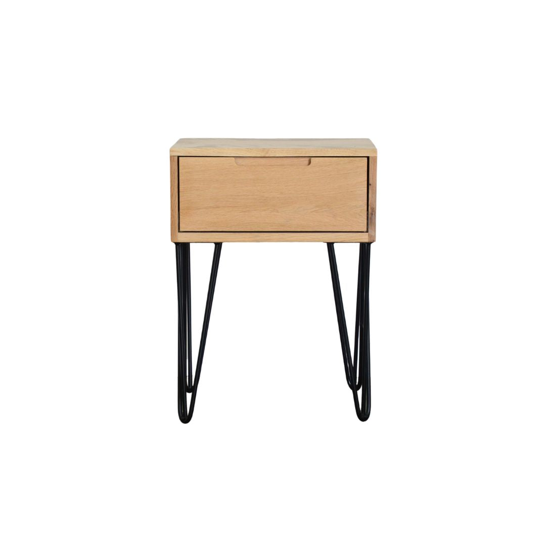 Bedside table One drawer Hairpin legs