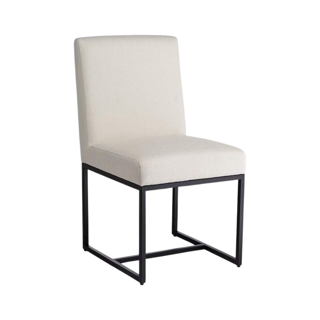 Straight Back Dining Chair - Steel frame legs & No arms