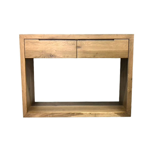 Solid Wood Console Table 2 drawers and open shelve