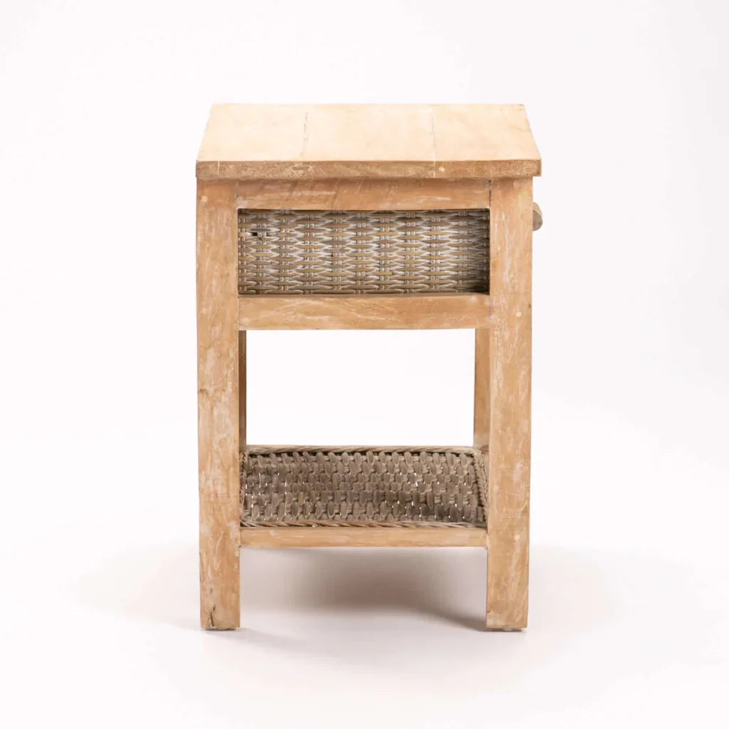 Bedside Table White Wash