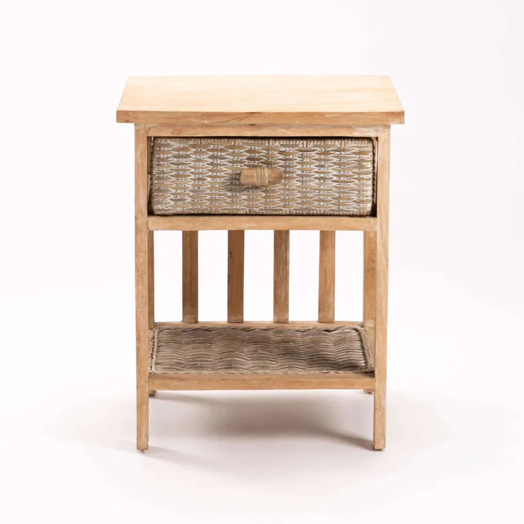 Bedside Table White Wash